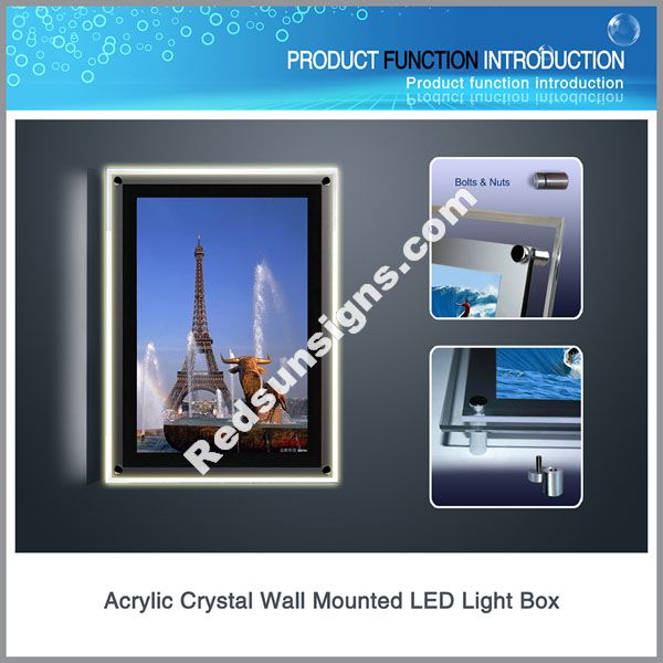 Single Side Wall Mounted Crystal LED Light Box