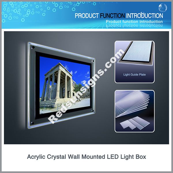Single Side Wall Mounted Crystal LED Light Box