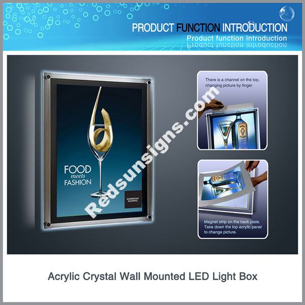 Single Side Wall Mounted Crystal LED Light Box